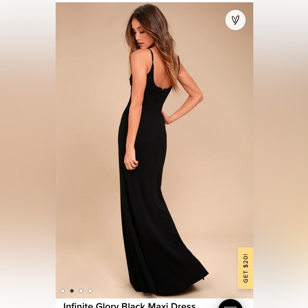 Lulus Infinite Glory Black Maxi Dress Size S